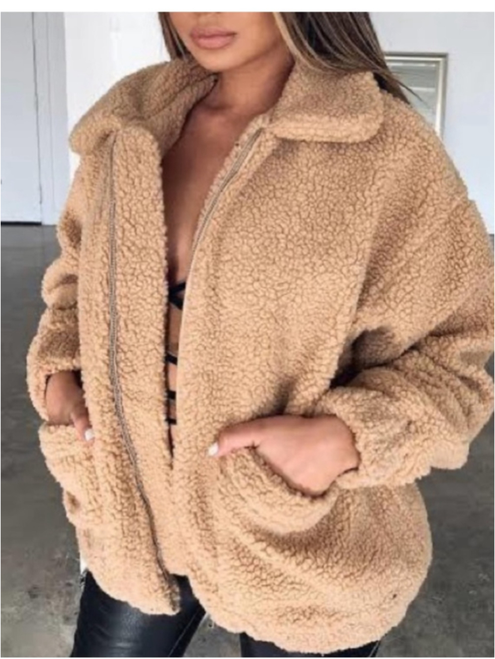 I.AM.GIA Teddy Sherpa Jacket in Camel